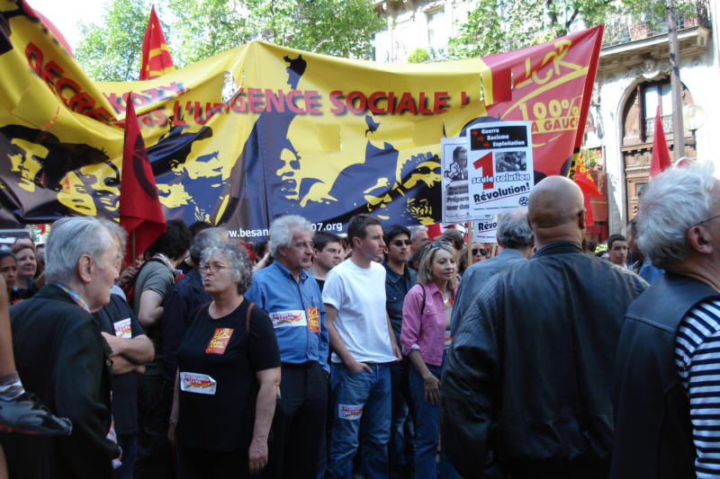 Tête du cortège de la LCR